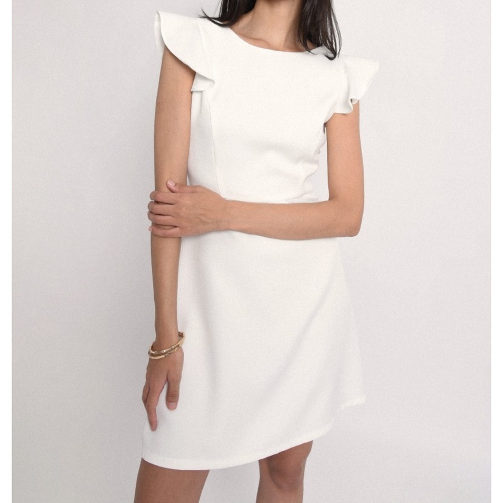 Molly Bracken Open Back Ruffle Sleeve A-Line Dress